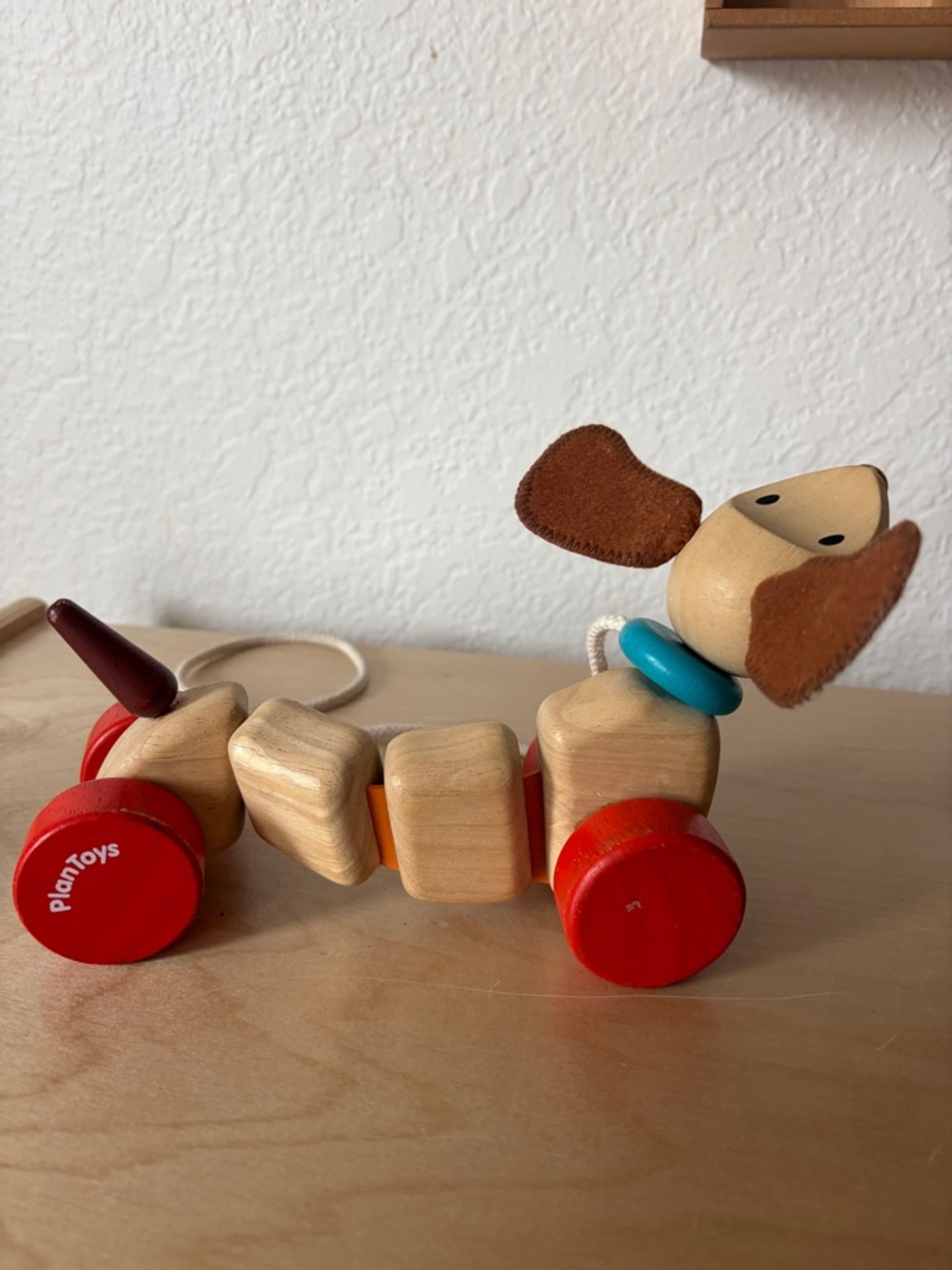 PlanToys Wooden Pull-Along Puppy Dog Toy